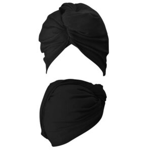 ANWEN Czarny turban do włosów Wrap It Up