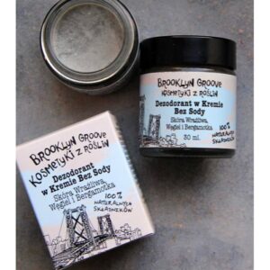 BROOKLYN GROOVE Dezodorant w kremie bez sody Węgiel i Bergamotka