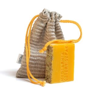 CZTERY SZPAKI Lniany woreczek na mydło lub szampon w kostce